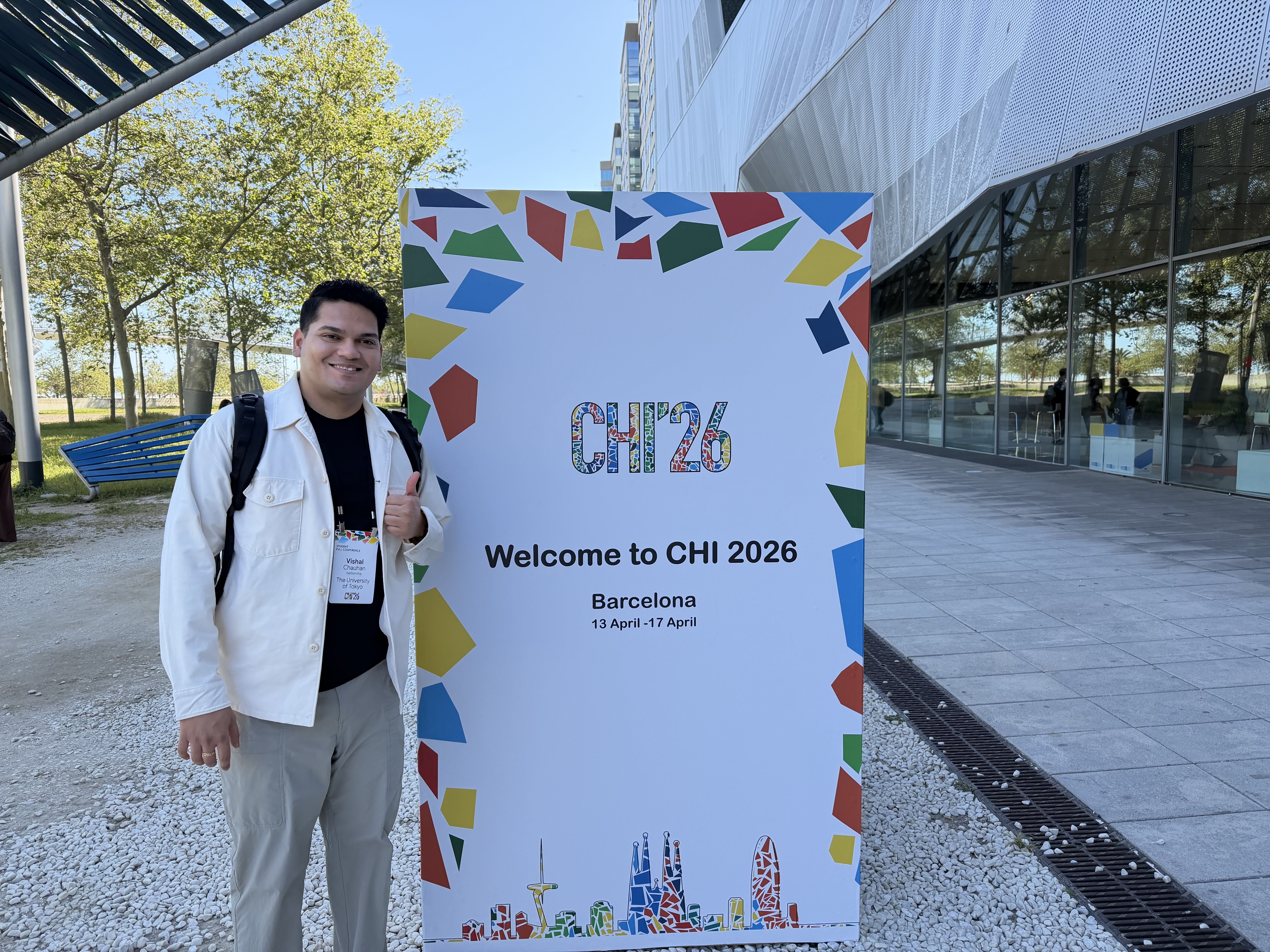 ACM CHI 2026 in Barcelona — presenting two Honourable Mention papers